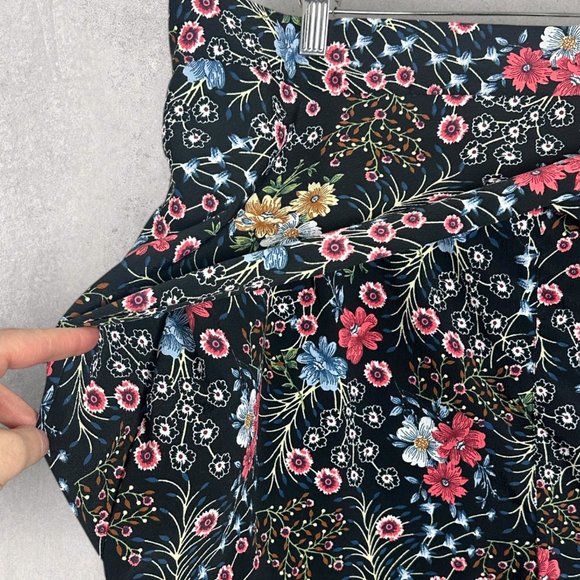 ASOS Wide Leg Floral Pants Womens Size 18 Skirted Tie Waist Boho Beach Elastic - Picture 7 of 16